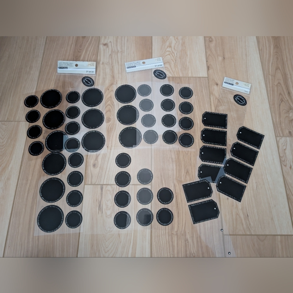 Black Chalkboard Sticker Label Sheets - Round & Rectangular, Recollections